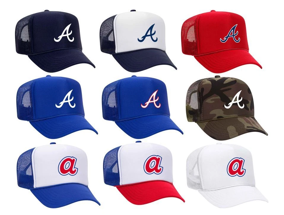 Atlanta Braves Baseball Foam Front - Mesh Back - Snap Back Trucker Hat