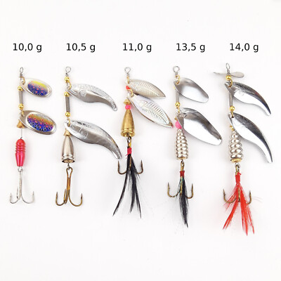 4-12er SPINNER BAIT SETS Forelle Barsch Zander Hecht Wels Köder Spoons Blinker 