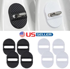 4Pcs Carbon Fibre Car Door Lock Protective Cover Sticker Trim Car Accessories US