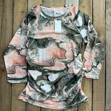 Live Well Active Breathe Well Blouse Womens Size XL Pink Green