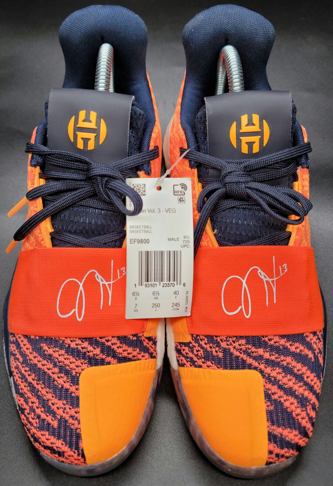 Adidas Harden Vol. 3 Vegas Flash Orange Size 7 Men RARE! image 3