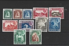ADEN 1942 GVI Set of 11, Sg 1-11, Lightly Mounted Mint. {AV3125-53}