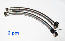 Pair of  " FIP Flexible Braided Water Supply Line   18" length / FIP X FIP