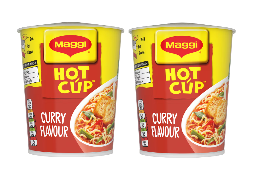Maggi Noodles Curry Flavour Hot Cup Pot 59.2g - 2 Pack