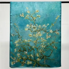 Large Oblong 100% Silk Scarf Wrap Art Vincent van Gogh's "Almond Blossoms"