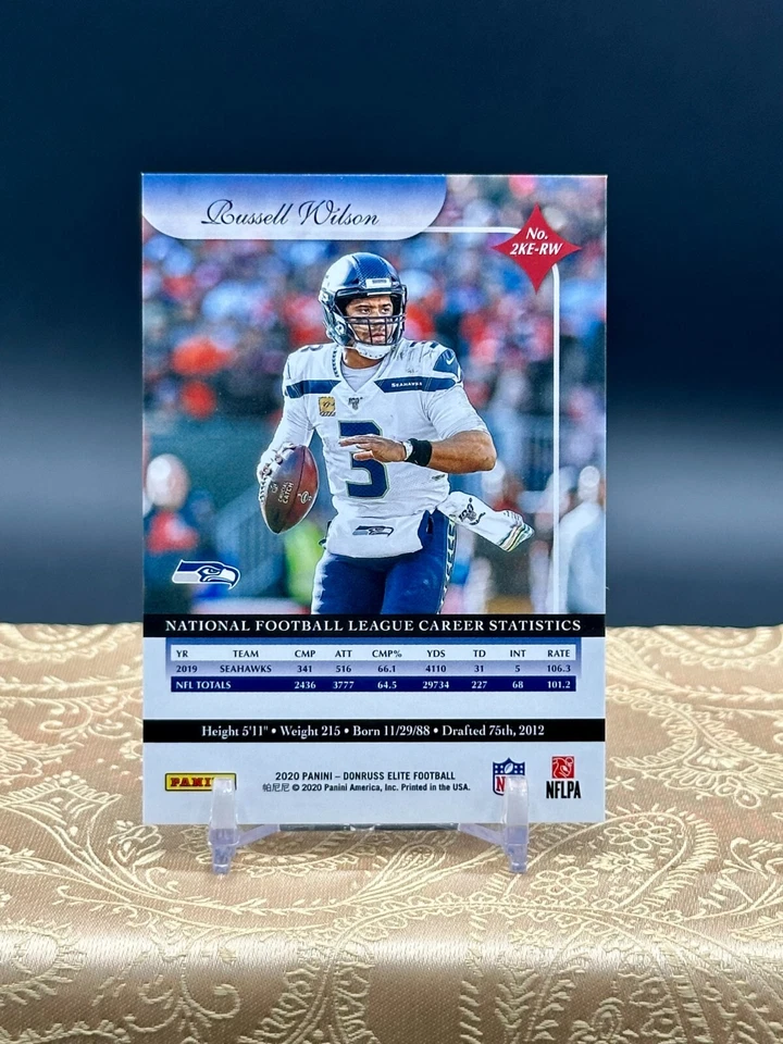 Russell Wilson 2020 Panini Donruss Elite 2000 Elite #2KE-RW Gold #’d 05/10 - Image 2 of 2