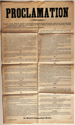 Proclamation, L`autorité militaire allemande..., Général Commandant l`Armée 1915