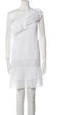 Tory Burch White "Zoe" White Eyelet One Shoulder Ruffle Dress, Size 14 (US) NWT!