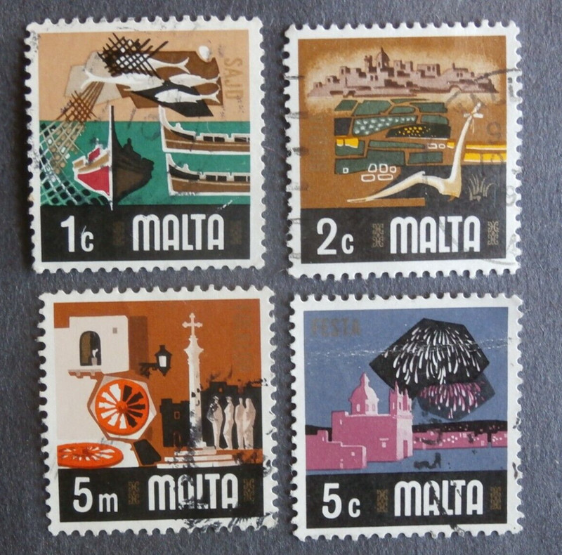 MALTA Lot of 4, 1973 Stamps, Used
