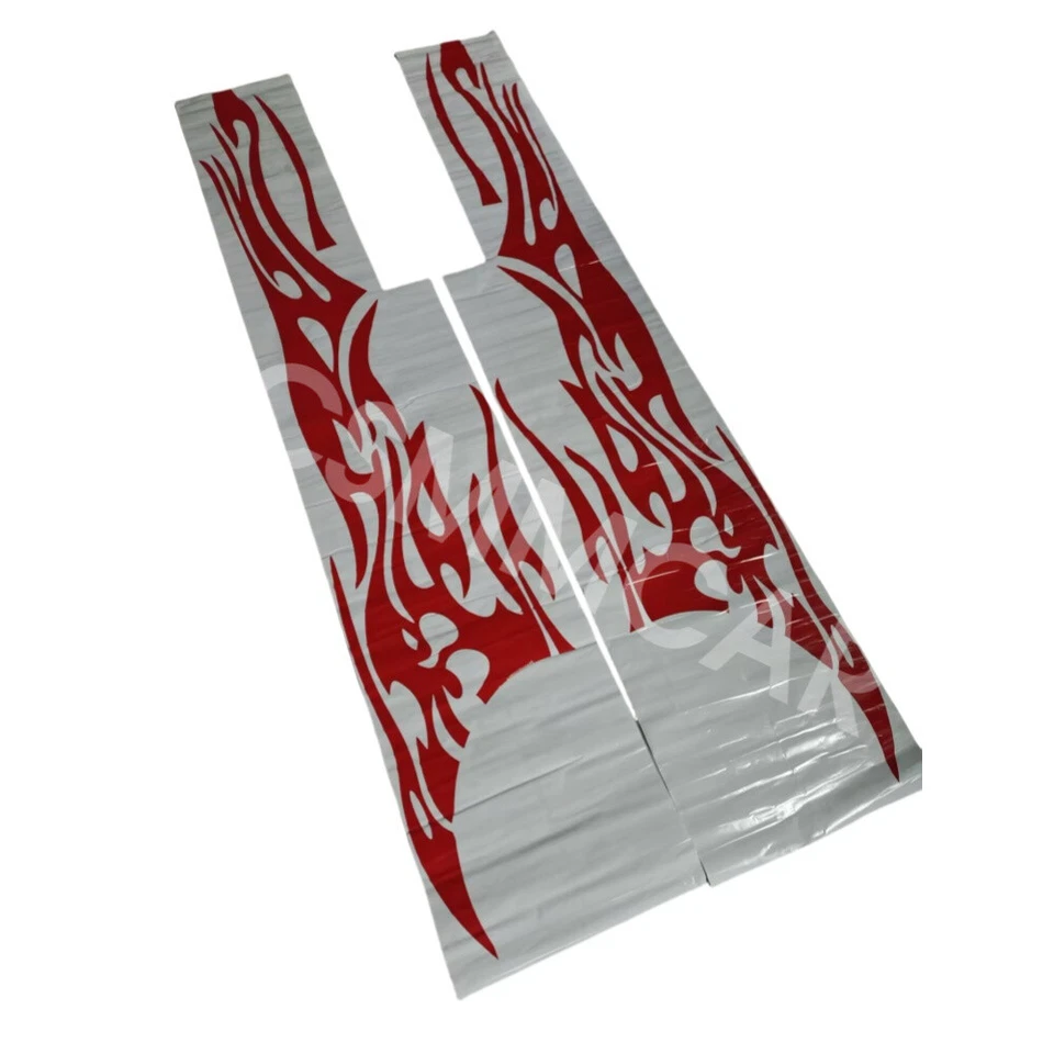 1 par de decalques adesivos gráficos de chama de fogo lateral do corpo para porta de carro esquerda/direita - Imagem 3 de 4