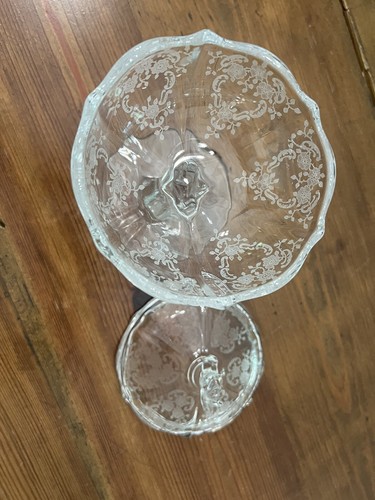 Vintage Fostoria Meadow Rose Etch Baroque Jelly Dish Compote - Picture 10 of 12