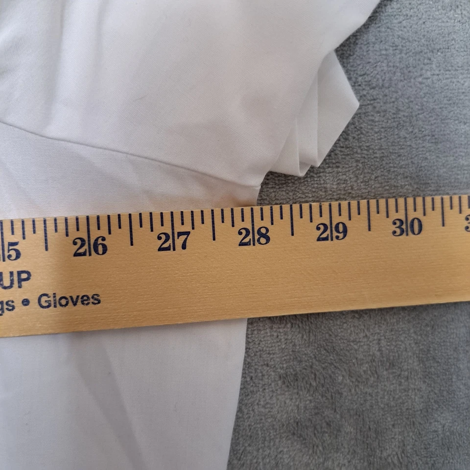 Peaches Womens Size 3X Scrub Shirt Top White Multi Pocket V-neck Workwear - Image 4 of 4