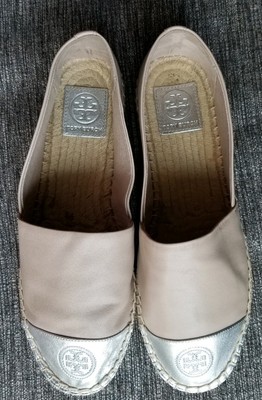 tory burch silver espadrilles