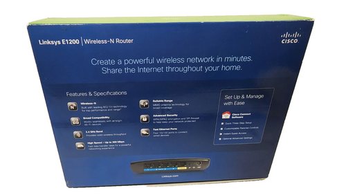 Linksys E1200 300 Mbps 4-Port 10/100 Wireless N Router (E1200-RM) - Picture 8 of 8