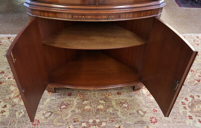 English Bevan Funnell Reprodux Mahogany Chippendale Corner Cabinet