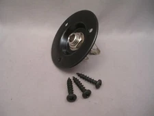 Recessed Single 2" Jack Plate  For Speaker Cab, Black w/ Screws & 1/4" REAN Jack