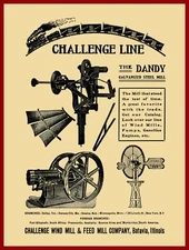 1905 Challenge Wind Mill & Feed Mill Co. NEW Metal Sign: Gas Engine - Batavia IL