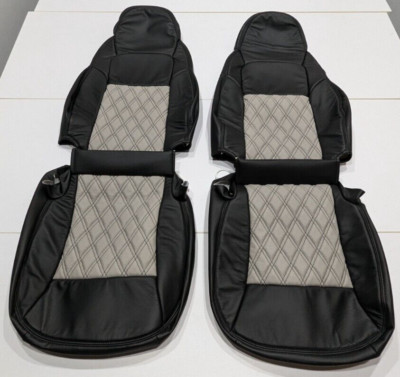 For Chevrolet Corvette Coupe Base 2005-2011 Black Gray Leather Seat Covers B3