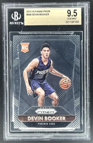 2015-16 Panini Prizm Devin Booker Rookie RC Card #308 BGS 9.5 Phoenix Suns