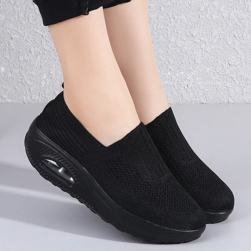 NEW WOMENS COMFORT SNEAKERS CASUAL SHOES SPORTS RUNNING GYM TRAINERS SOCK SHOES - Picture 2 of 25