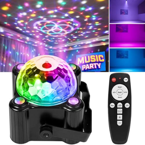 Luces de fiesta de bola de discoteca activadas por sonido estroboscópico DJ iluminación de escenario para interior R...