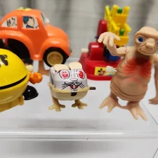 Lot Of Vintage Wind-up Toys '83 E.T JLN Toy, Pacman, Beetle, Litho Bunny, Disney