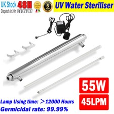 Ultra Violet 55W UV Water Treatment System 45lpm Whole House Steriliser Filter