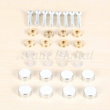 8Pcs 12mm Dia Metal Screws Cap Decorative Tea Table Mirrors Nails Silver Tone