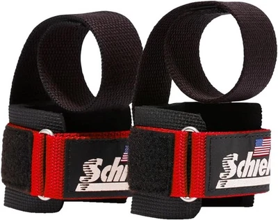 BRANDED Schiek Sports Model 1000-DLS Deluxe Dowel Lifting Straps Red