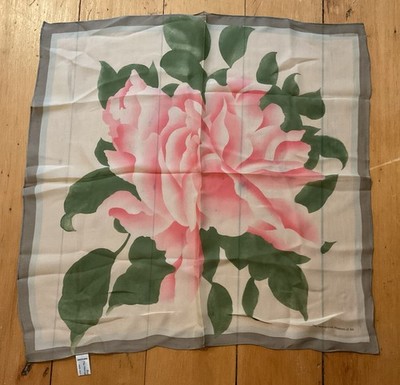 Écharpe Vintage Femme - Imprimée à La Main Au Japon - Rayon Multicolore - Occasion
