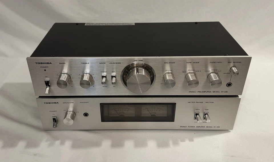 Preamplificador y amplificador Toshiba SY-335 y SC-335 años 70 probado funcionando excelente Foto 2 de 4