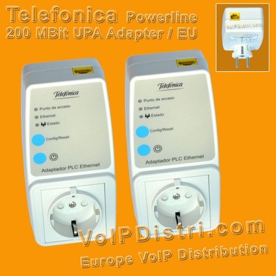 2x 200Mbit Powerline DS2 UPA PowerLAN Network Socket Telefonica Comtrend