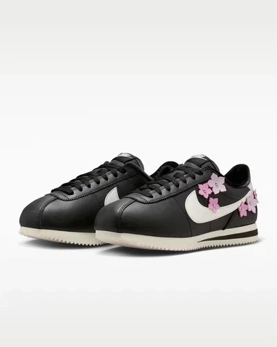 Nike WMNS Cortez Leather Floral Pack Noir Rose Rise IV5675-001 Taille Femme - Photo 2/4