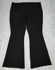 Slim Factor by Investments Flare Pants Womens XL Regular Black Ponte Pull On
