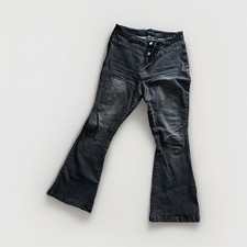 Pantete Womens Size 16 Black Flare Jeans Button Fly Stretch Denim