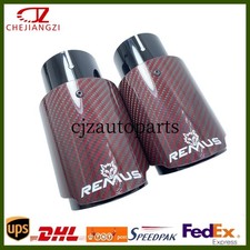 7689101114mm Out Remus Glossy Red Carbon Fiber Exhaust Universal Tailpipe