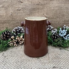 Vintage Peck’s Archer Brand Stoneware Pot Brown Glazed Jar Antique Kitchenalia