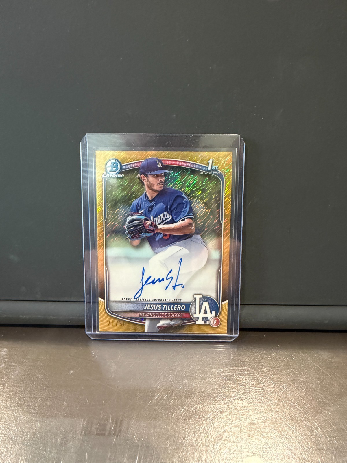 Jesus Tillero 2025 Bowman Chrome Gold 1st Shimmer Refractor Auto 21/50 #CPA-JT