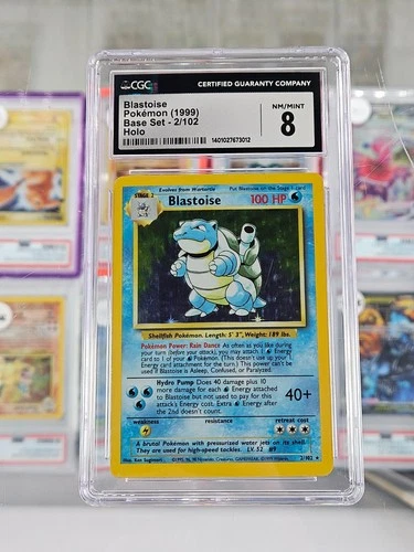 CGC 8 NM/MINT Blastoise 2/102 Holo 1999 Pokemon Base Set