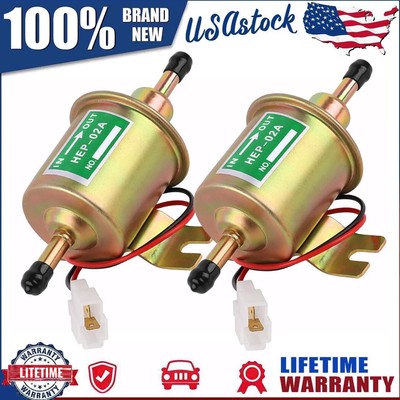 2 Packs 12V Electric Fuel Pump HEP-02A Universal Inline Low Pressure Gas Diesel