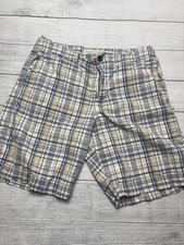 American Eagle Outfitters Shorts Mens 32 Blue Plaid Chino 9 Inseam Casual Summer