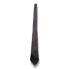 Geoffrey Beene Mens Silk Tie Purple Teal Geometric Diamond Pattern Made in USA