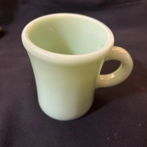 Vintage Jadeite Fire King C Handle Mug Extra Heavy Oven Restaurant Ware