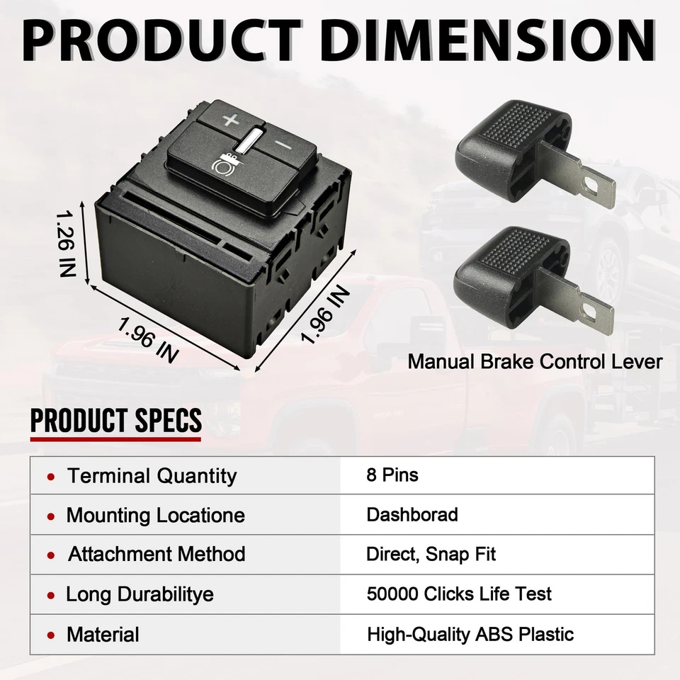 For GMC Sierra 1500 2500 3500 HD 2015-2019 Trailer Brake Control Switch 84108373 - Image 3 of 4