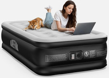Single High Raised Inflatable Airbed With Builtin Electric Pump