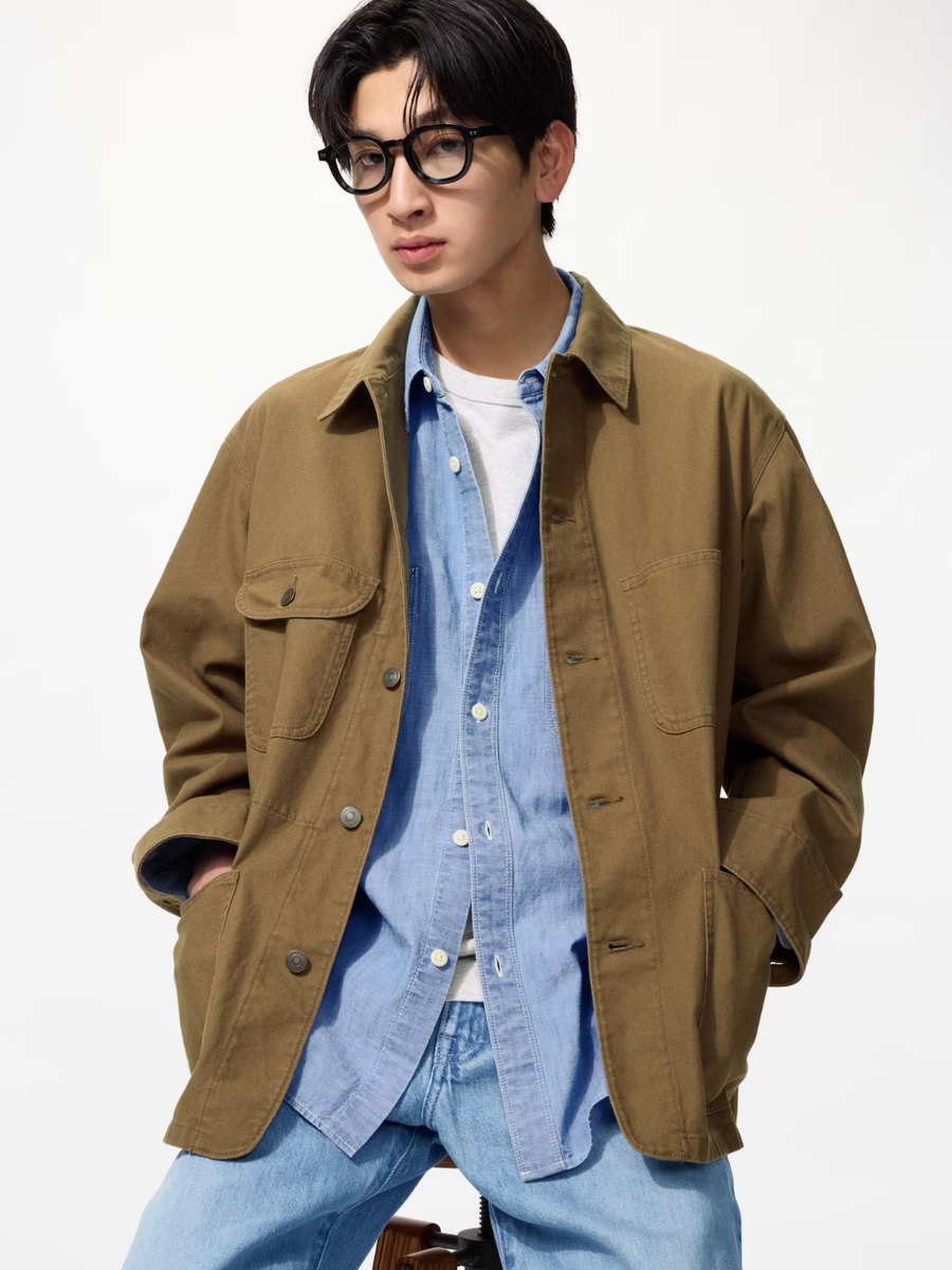 UNIQLO Utility Jacket S-4XL Off White Black Brown Olive Cotton Men