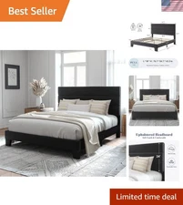 Elegant Full Size Velvet Upholstered Bed Frame - Easy Assembly & No Box Spring