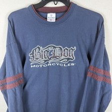 Big Dog Motorcycles Long Sleeve Shirt 2XL Made in USA Biker Tee Varsity