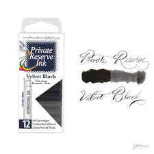 Pk/12 Private Reserve Fountain Pen Ink Cartridges, Velvet Black