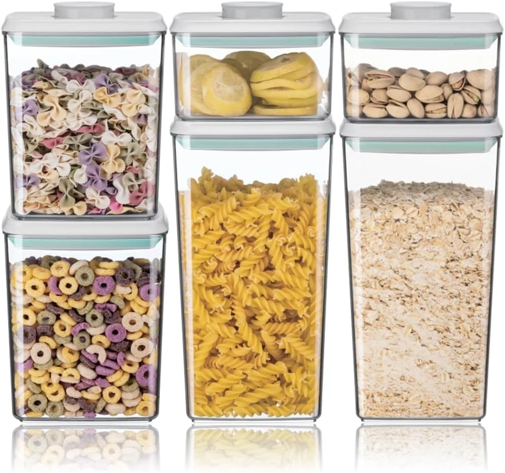 Airtight Food Storage Container Sets W/ Lids 6Pcs Pop Containers Kitchen Pantry